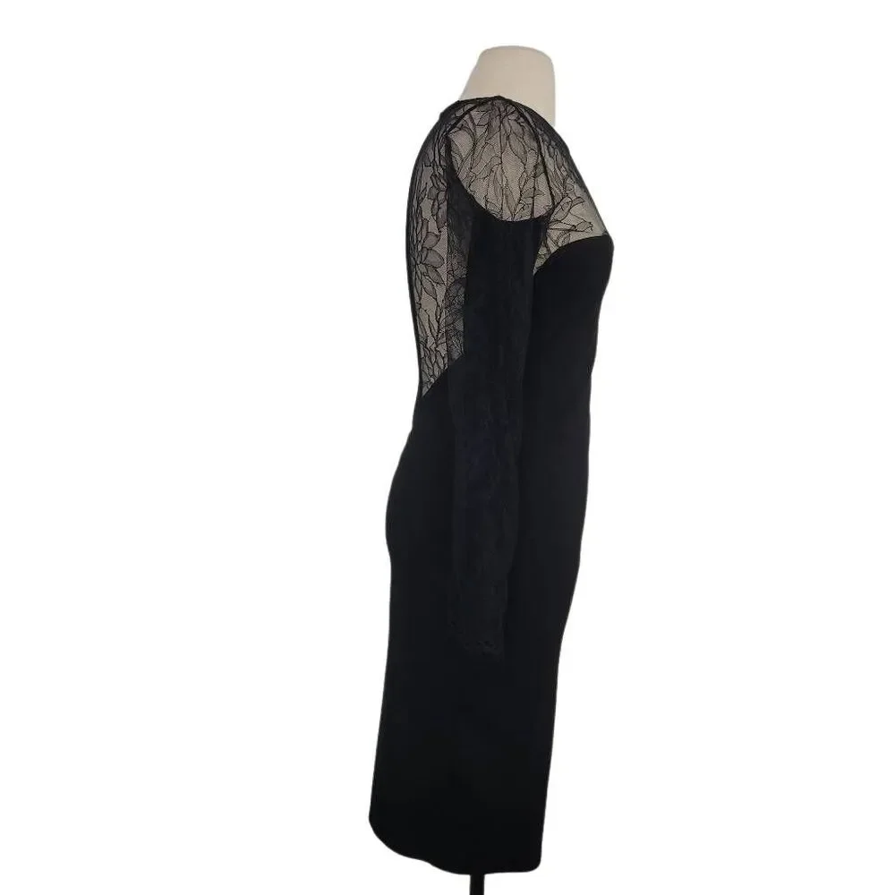 NWT MASON Black Lace‎ Bodycon Dress Sz Small Sheer Sexy LBD Party Cocktail Club